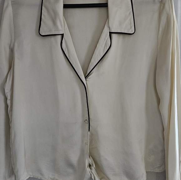Wilfred tie-front satin blouse with contrast piping - Picture 6 of 6